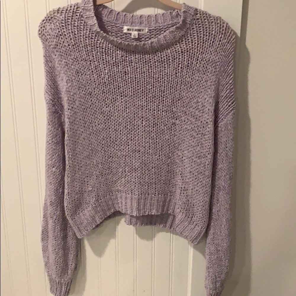 Dainty lilac purple crochet sweater